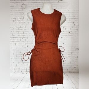 Rolla Coaster Rust Textured Mini Dress Size Medium